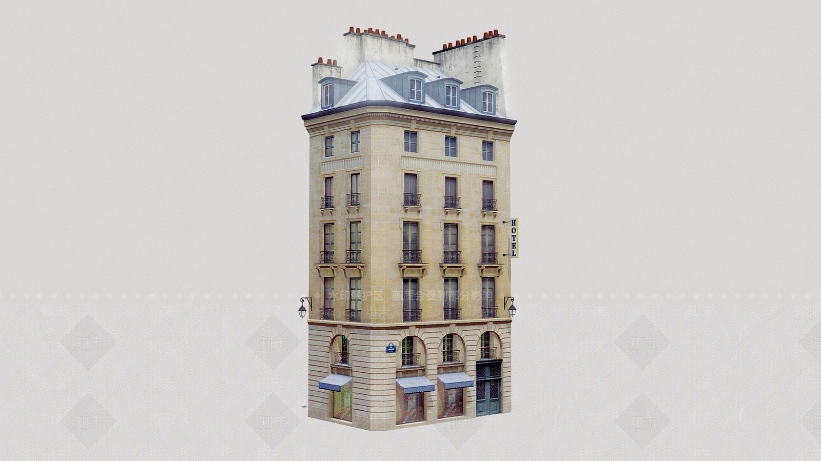 现代商业街3D模型下载【ID:1196174523】