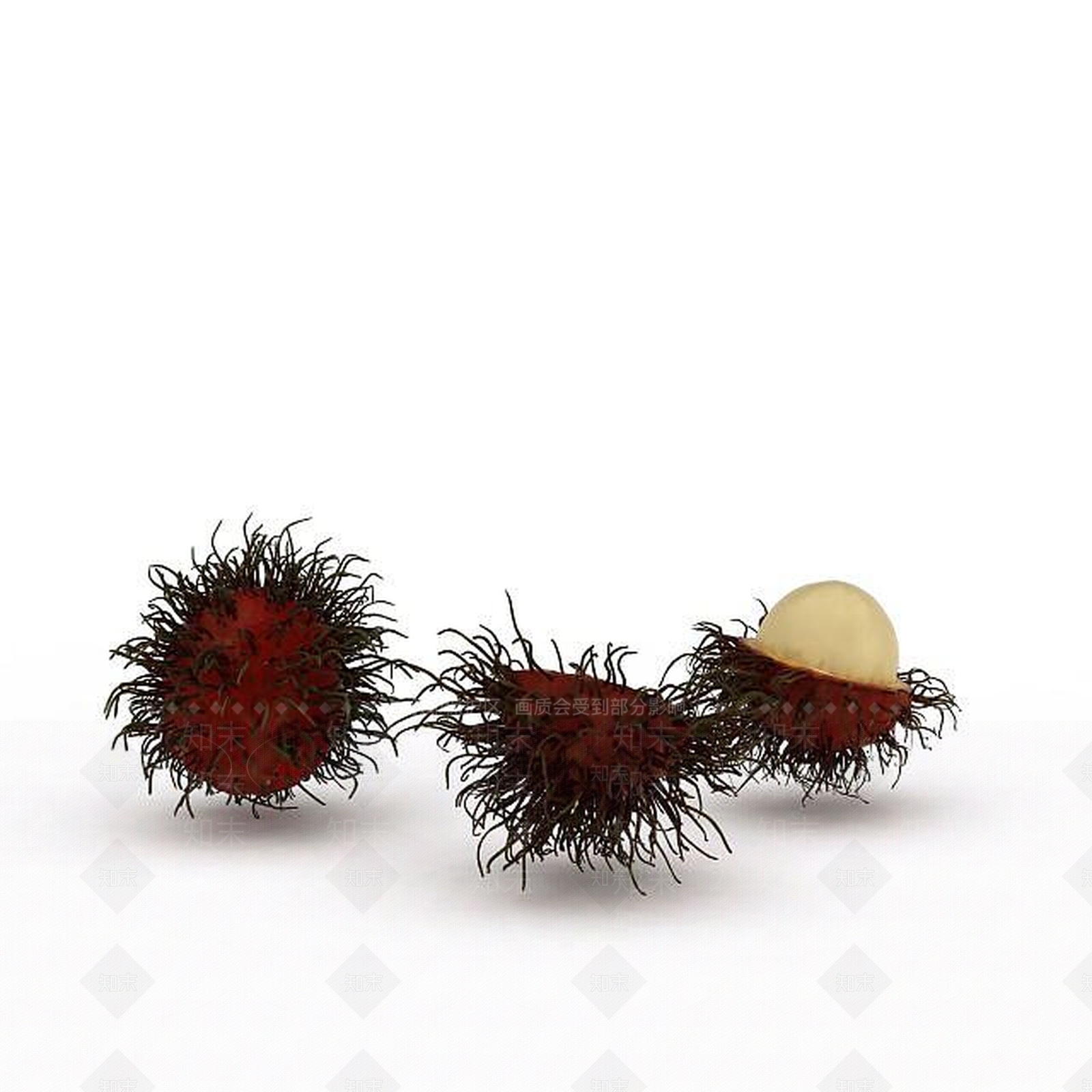 现代新鲜荔枝水果3D模型下载【ID:1196176082】