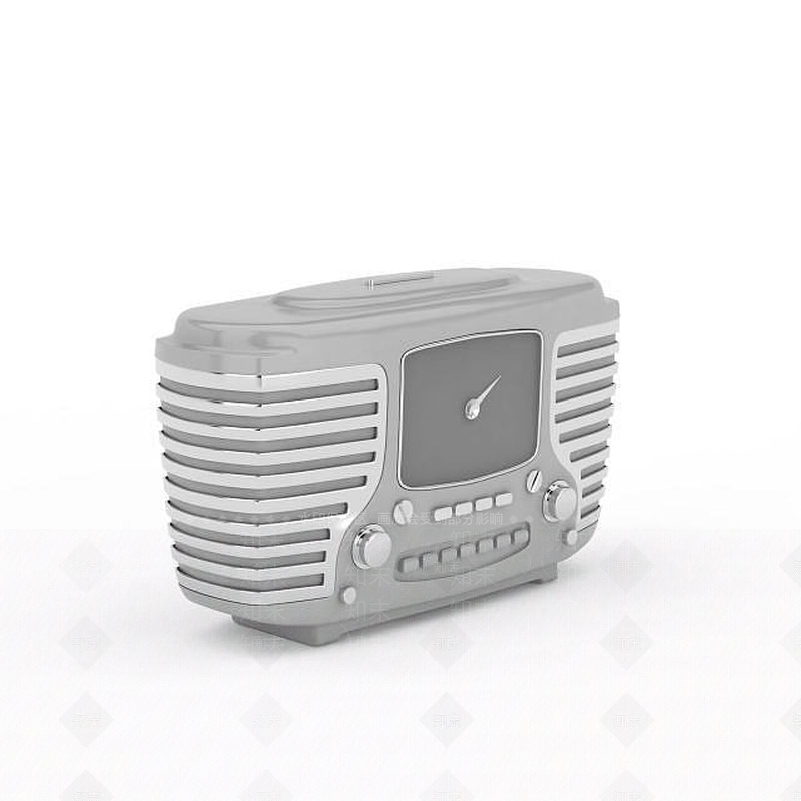 现代怀旧调频收音机3D模型下载【ID:1196178901】