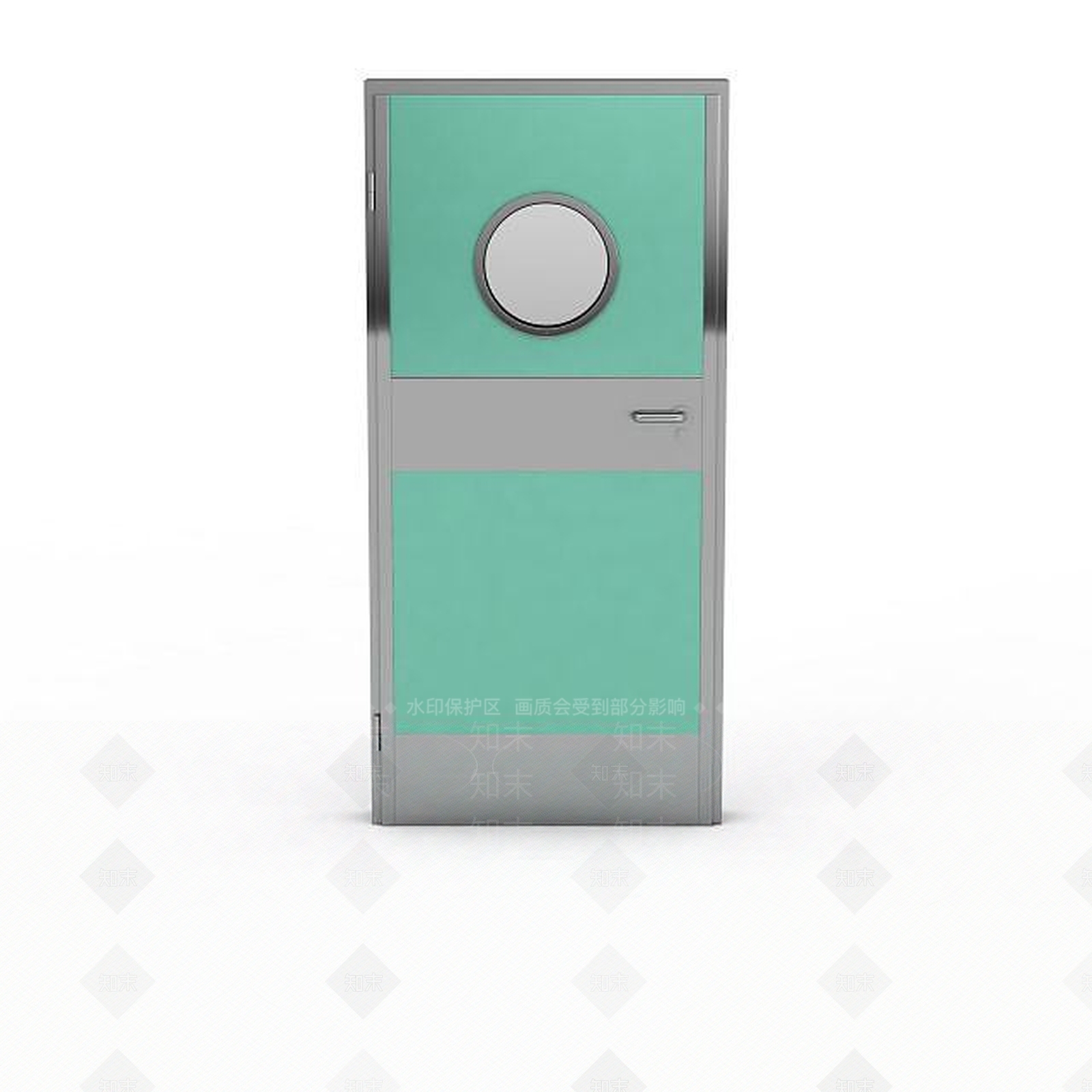 现代绿色平开门3D模型下载【ID:1196179628】