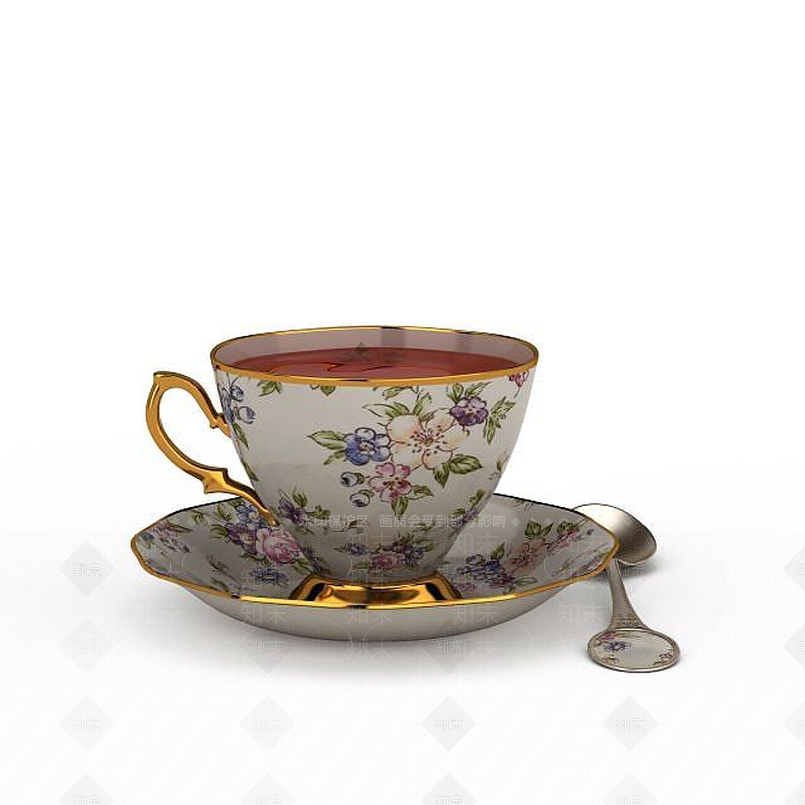 现代碎花陶瓷杯3D模型下载【ID:1196180452】