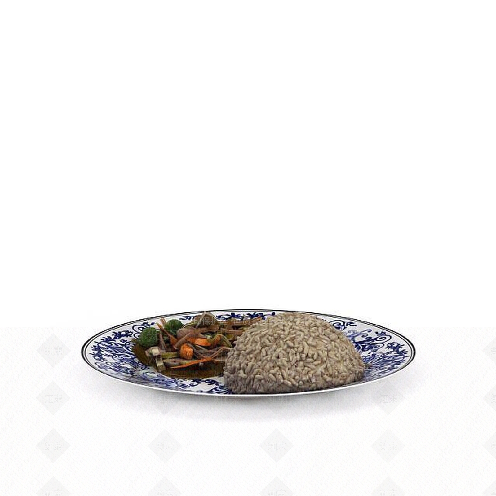 现代咖喱饭餐盘3D模型下载【ID:1196180654】