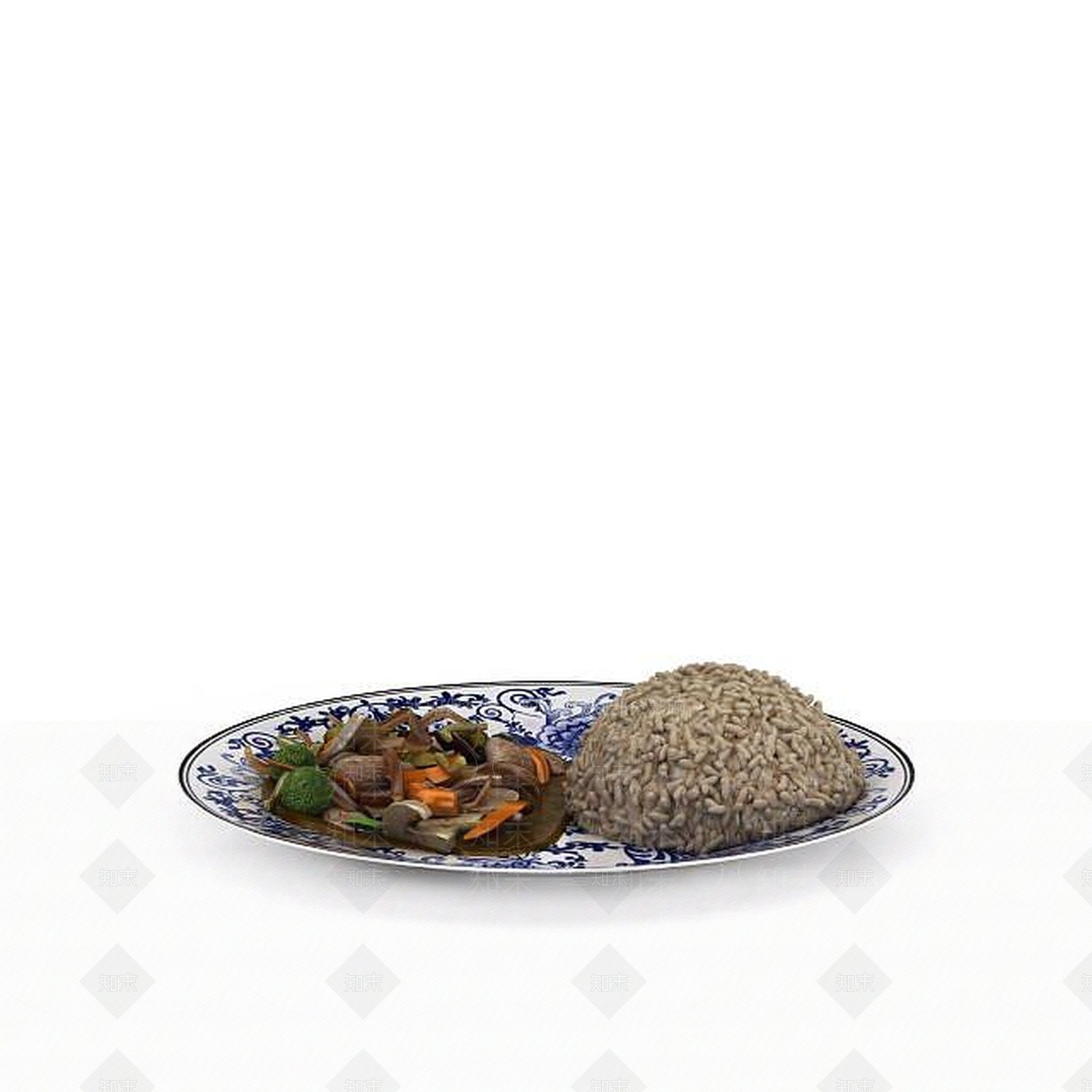 现代咖喱饭餐盘3D模型下载【ID:1196180654】