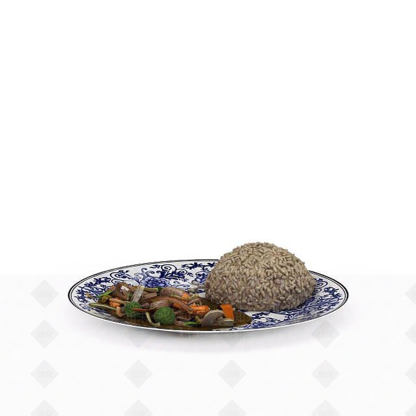 现代咖喱饭餐盘3D模型下载【ID:1196180654】