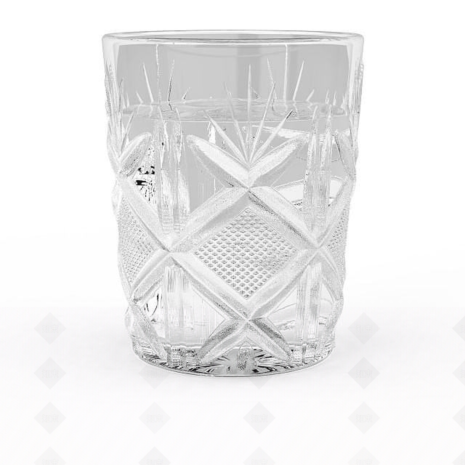 现代花纹玻璃水杯3D模型下载【ID:1196181134】