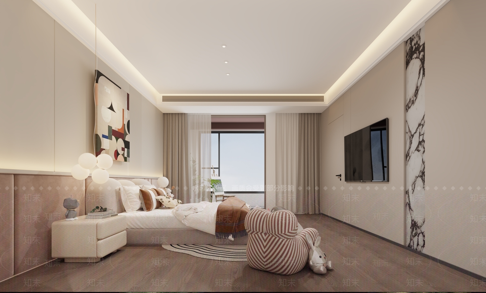 现代轻奢家居卧室3D模型下载【ID:1196183579】
