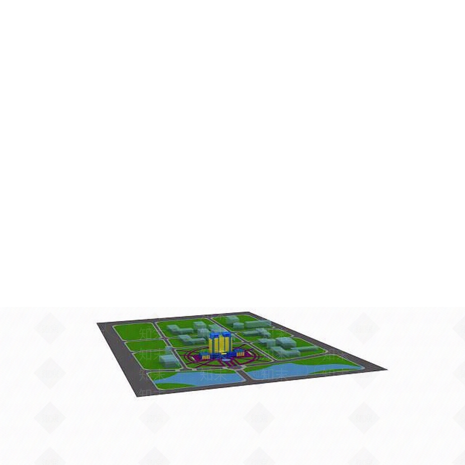 现代城市地形3D模型下载【ID:1196185734】