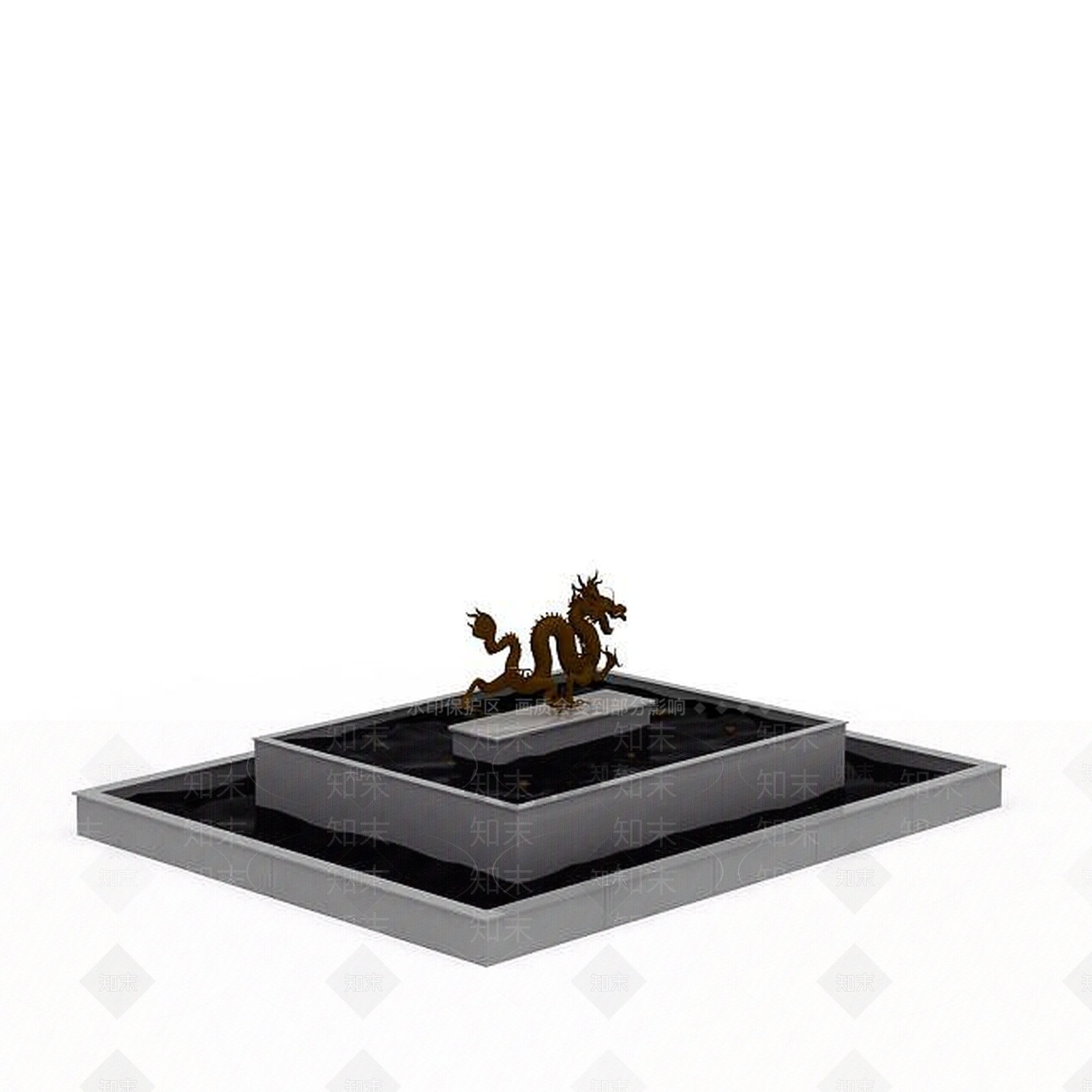 现代水泥龙形建筑3D模型下载【ID:1196185978】