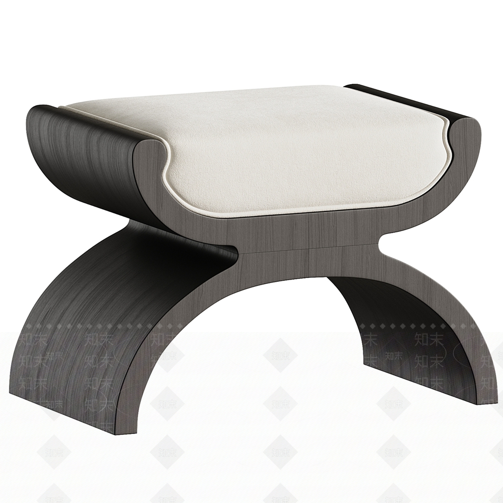 现代奶油沙发凳3D模型下载【ID:1196186579】