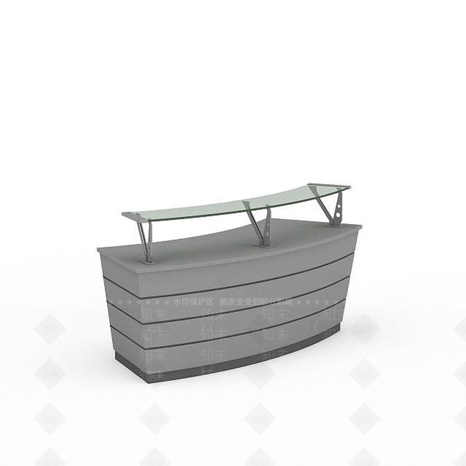 现代简约前台接待桌3D模型下载【ID:1196187188】