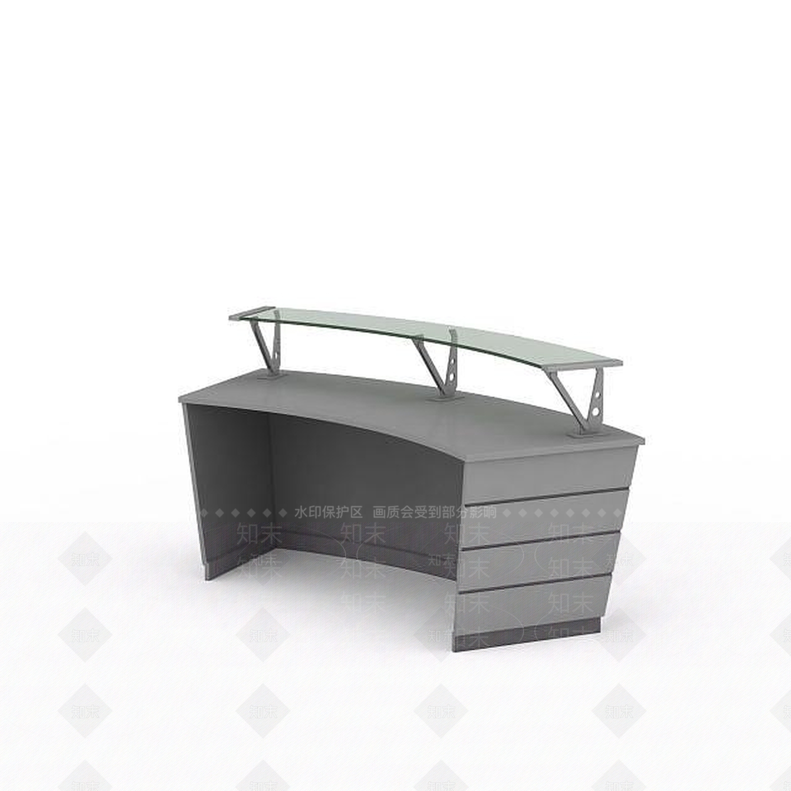 现代简约前台接待桌3D模型下载【ID:1196187188】
