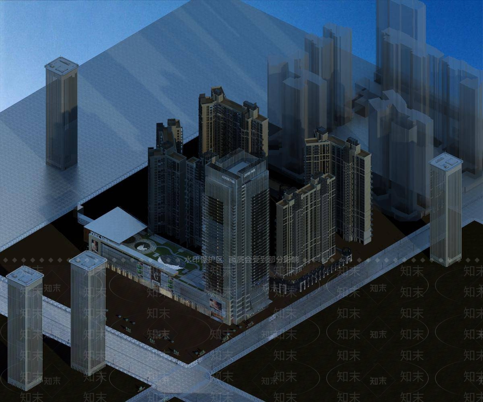 现代商场外观3D模型下载【ID:1196187368】