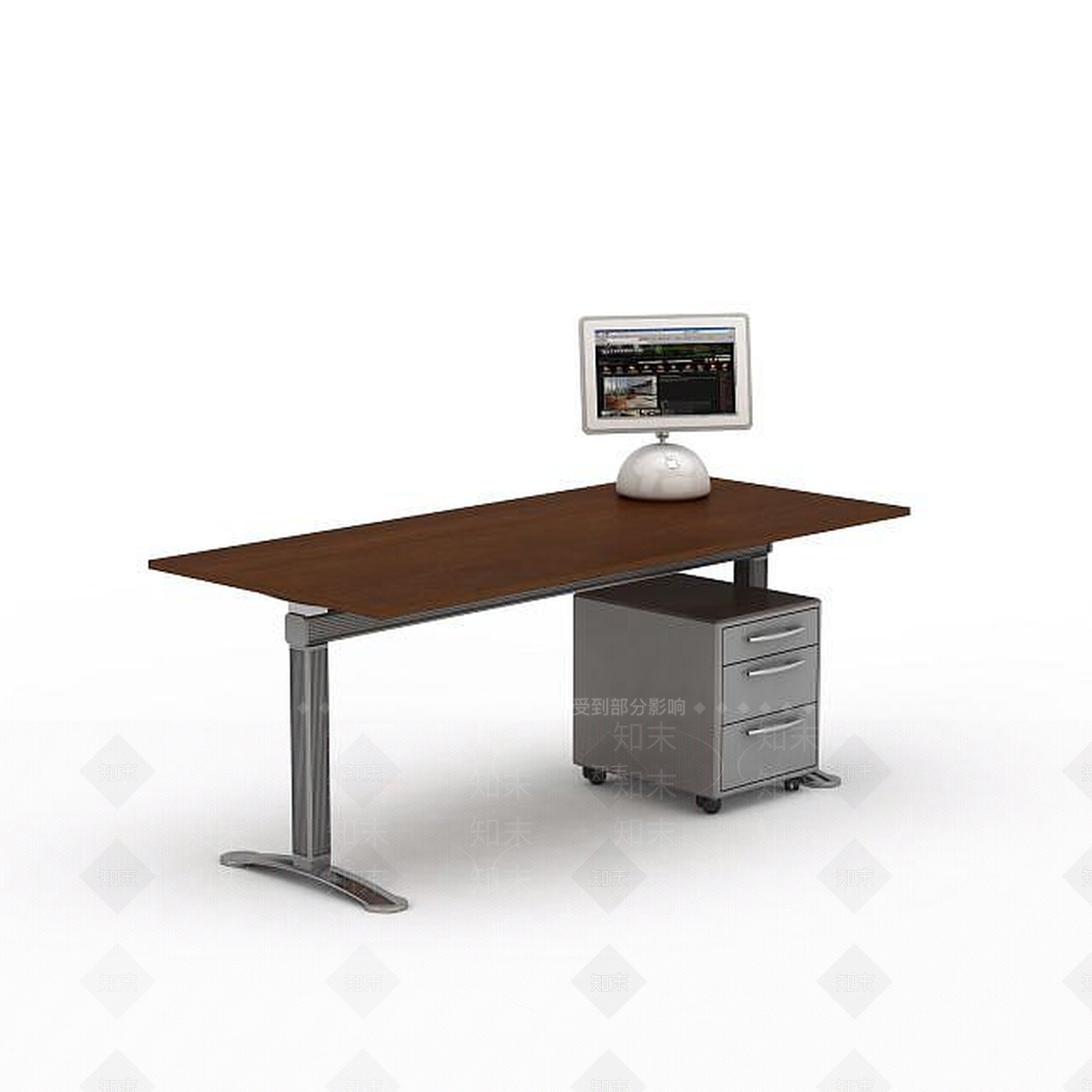 现代简约办公桌3D模型下载【ID:1196187207】