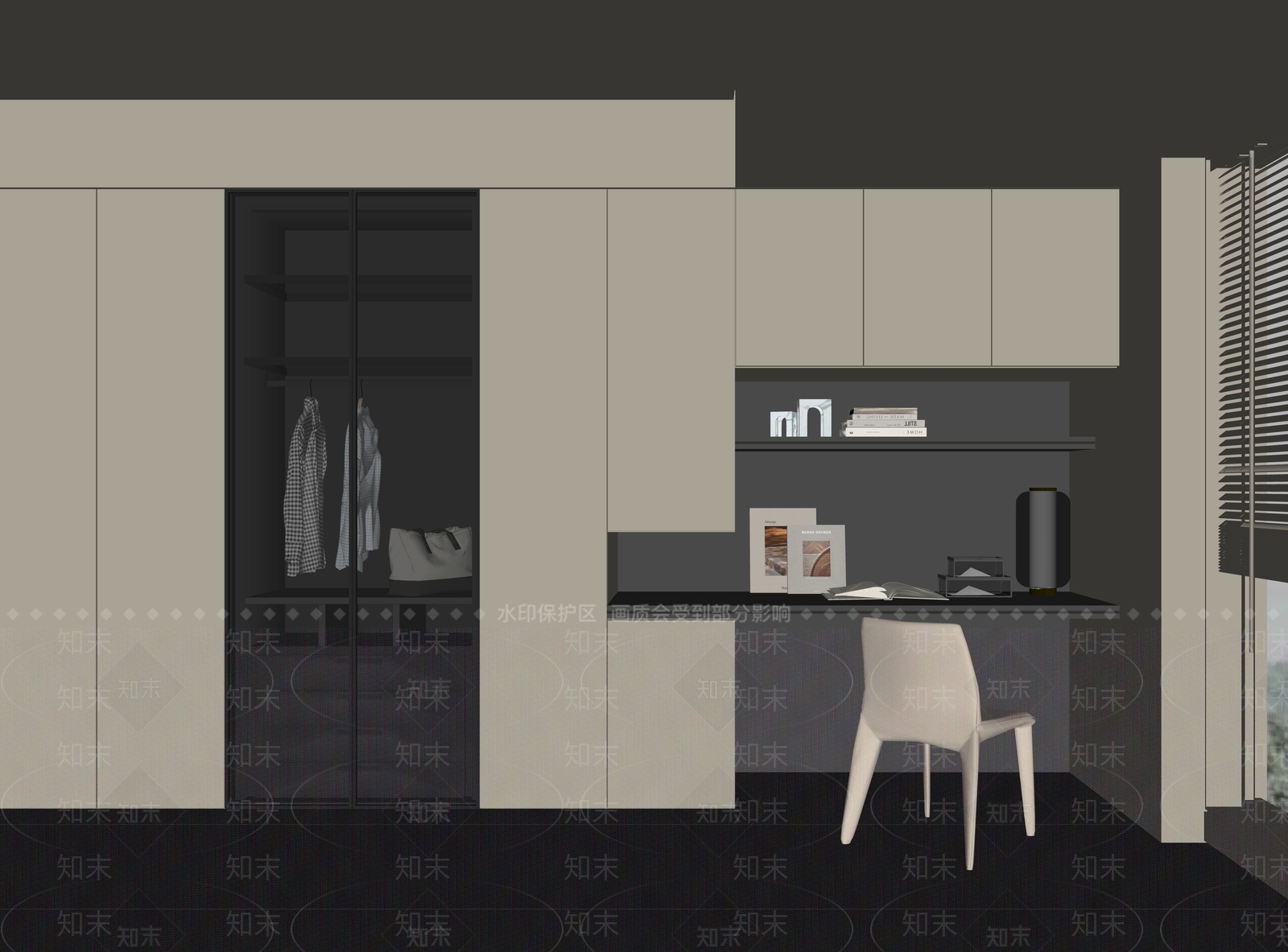 现代书桌SU模型下载【ID:1196187423】
