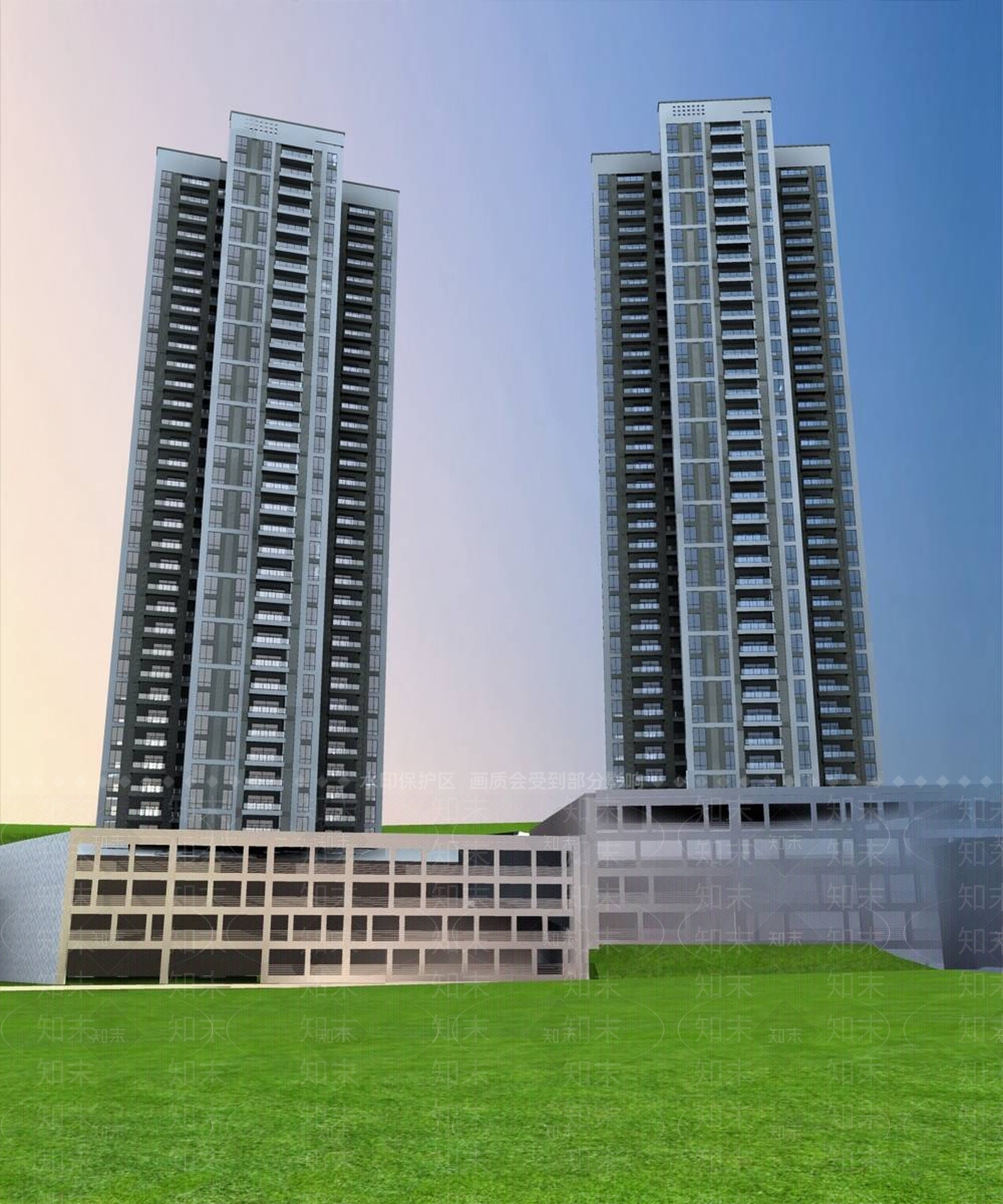 现代小高层住宅楼3D模型下载【ID:1196187907】