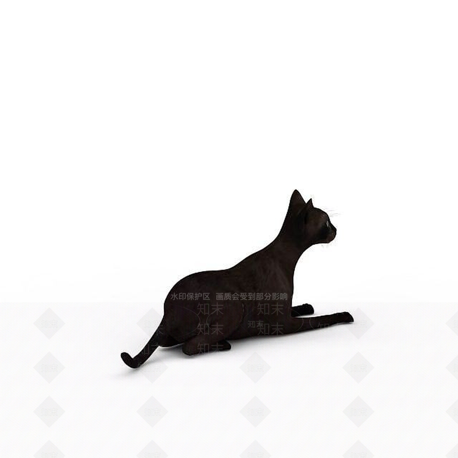现代纯黑家猫3D模型下载【ID:1196189422】