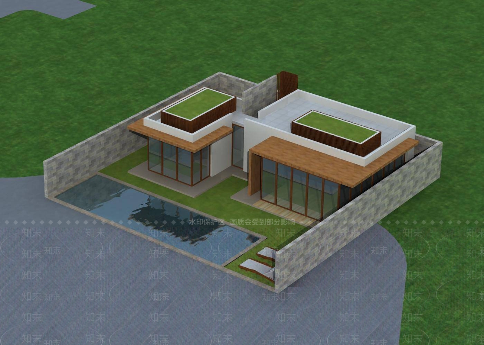 现代别墅外观3D模型下载【ID:1196190091】
