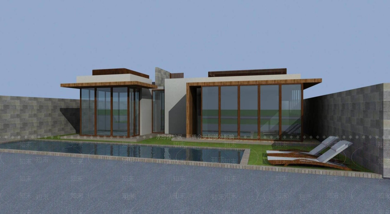 现代别墅外观3D模型下载【ID:1196190091】