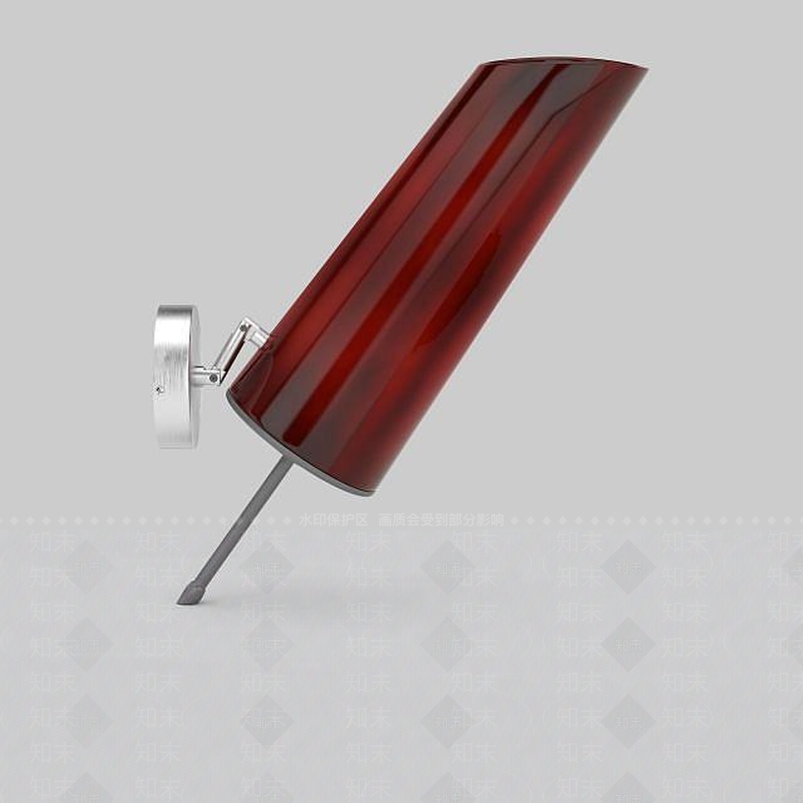 现代红色玻璃壁灯3D模型下载【ID:1196190458】
