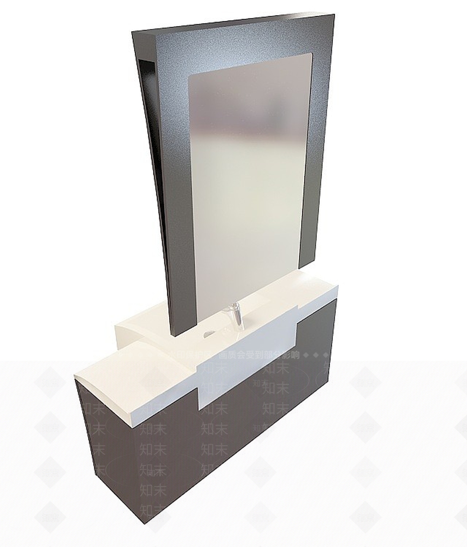 现代洗手台吊柜套装3D模型下载【ID:1196192203】