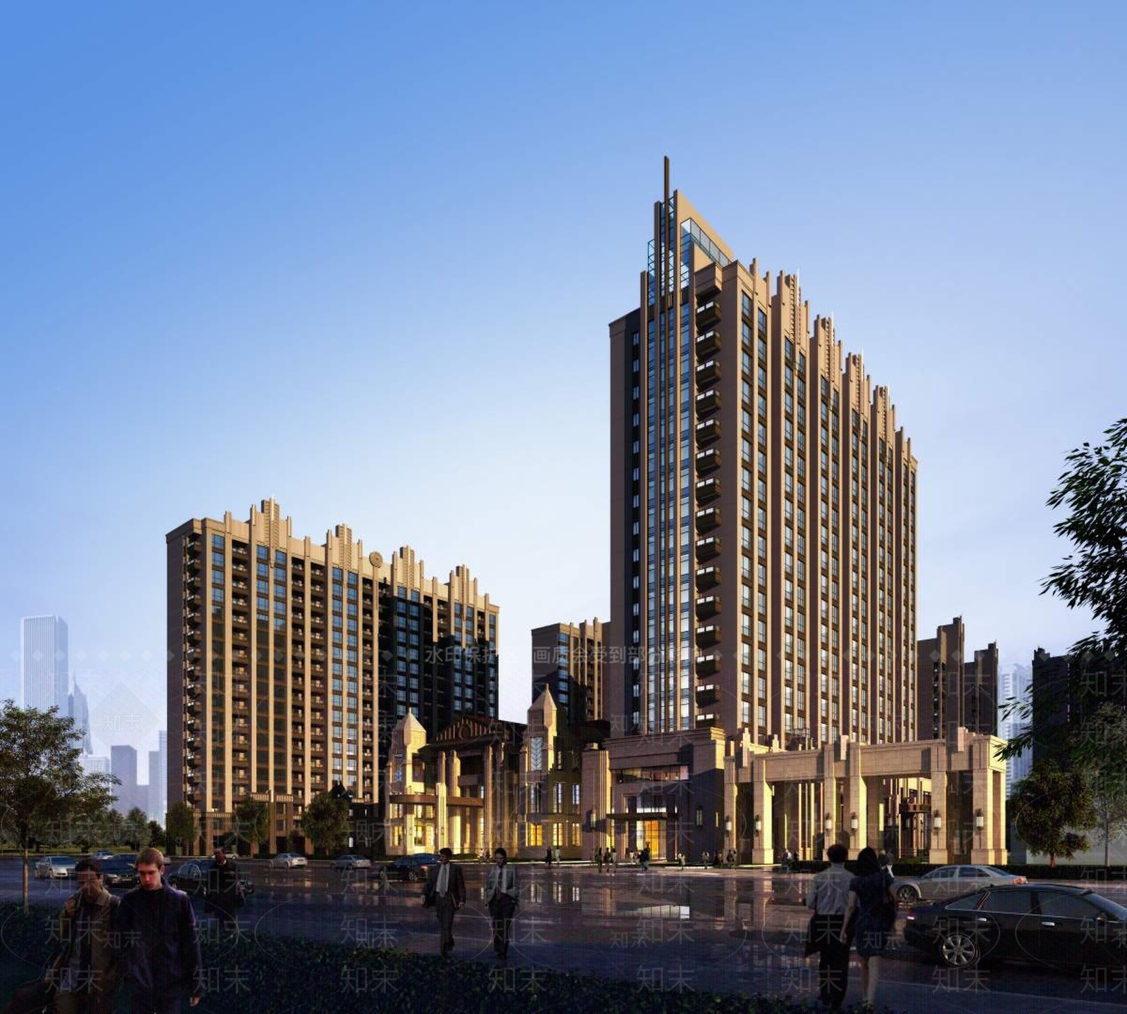欧式小高层住宅楼3D模型下载【ID:1196193036】