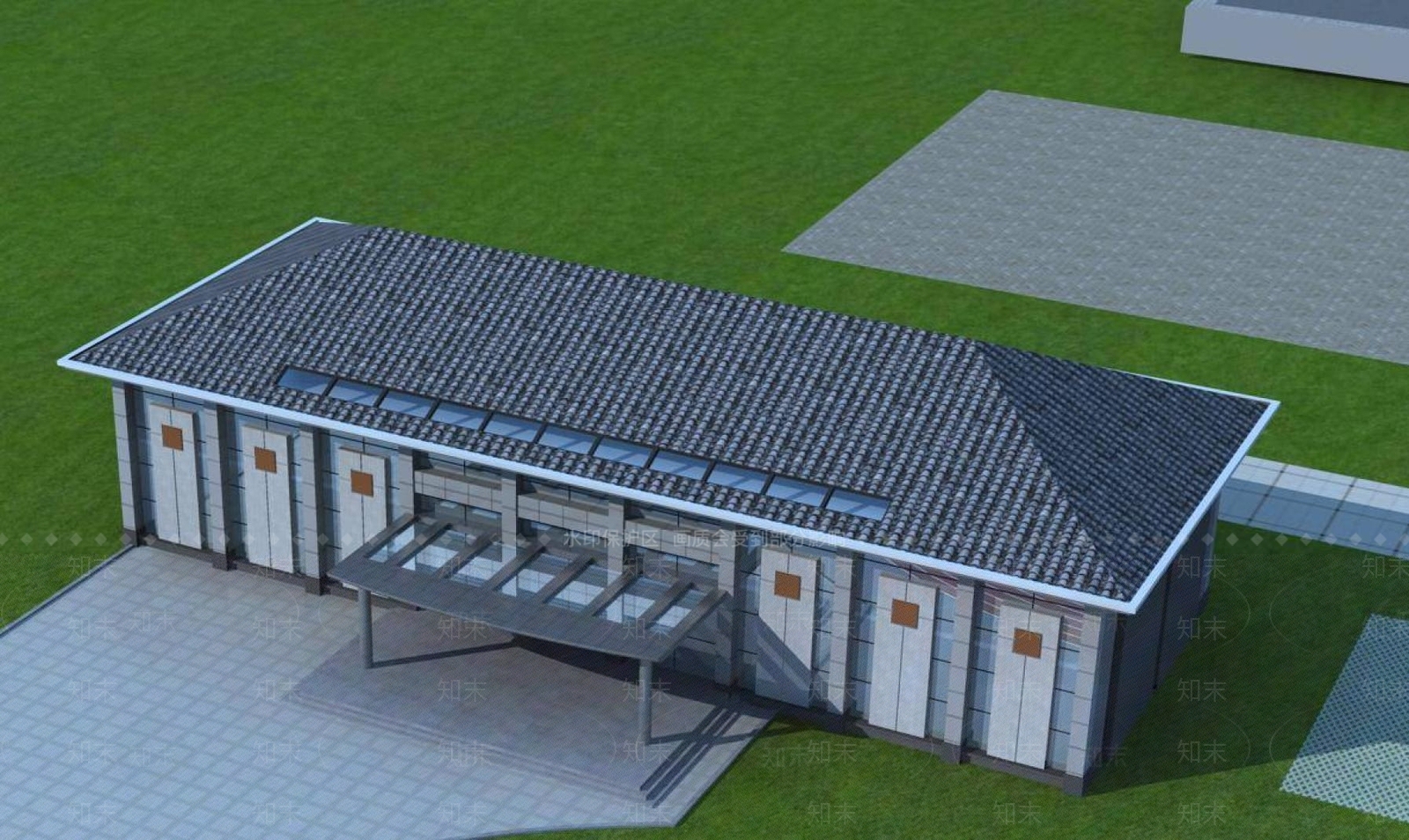 新中式办公楼3D模型下载【ID:1196195631】