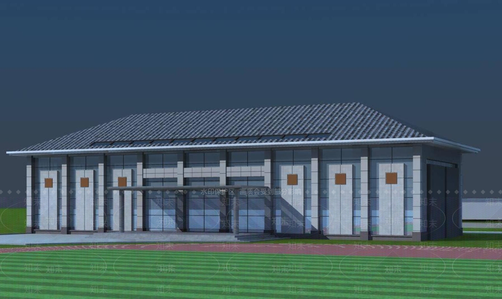 新中式办公楼3D模型下载【ID:1196195631】