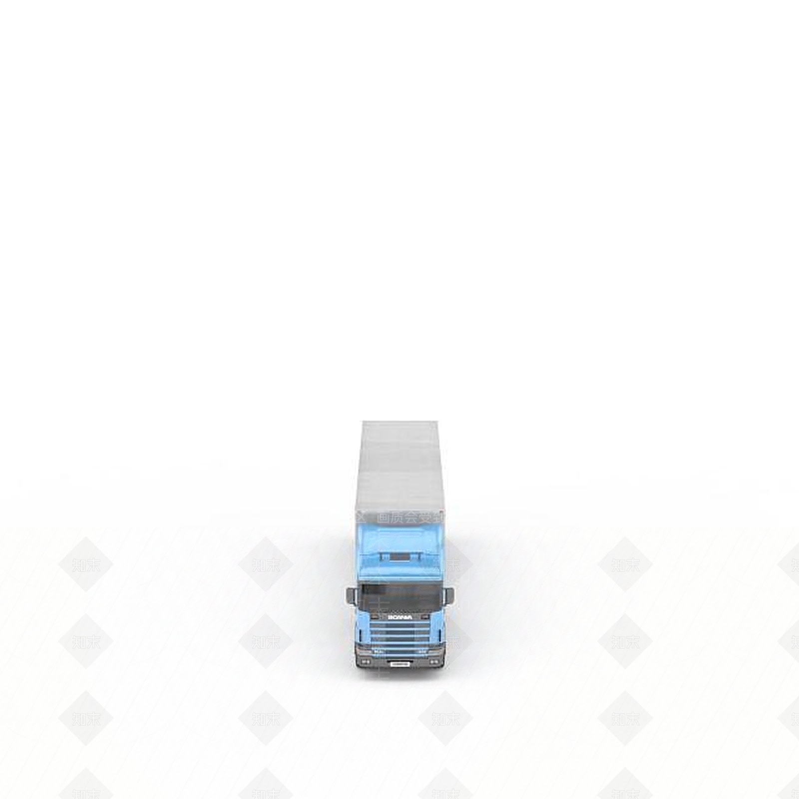 现代蓝色卡车3D模型下载【ID:1196197826】