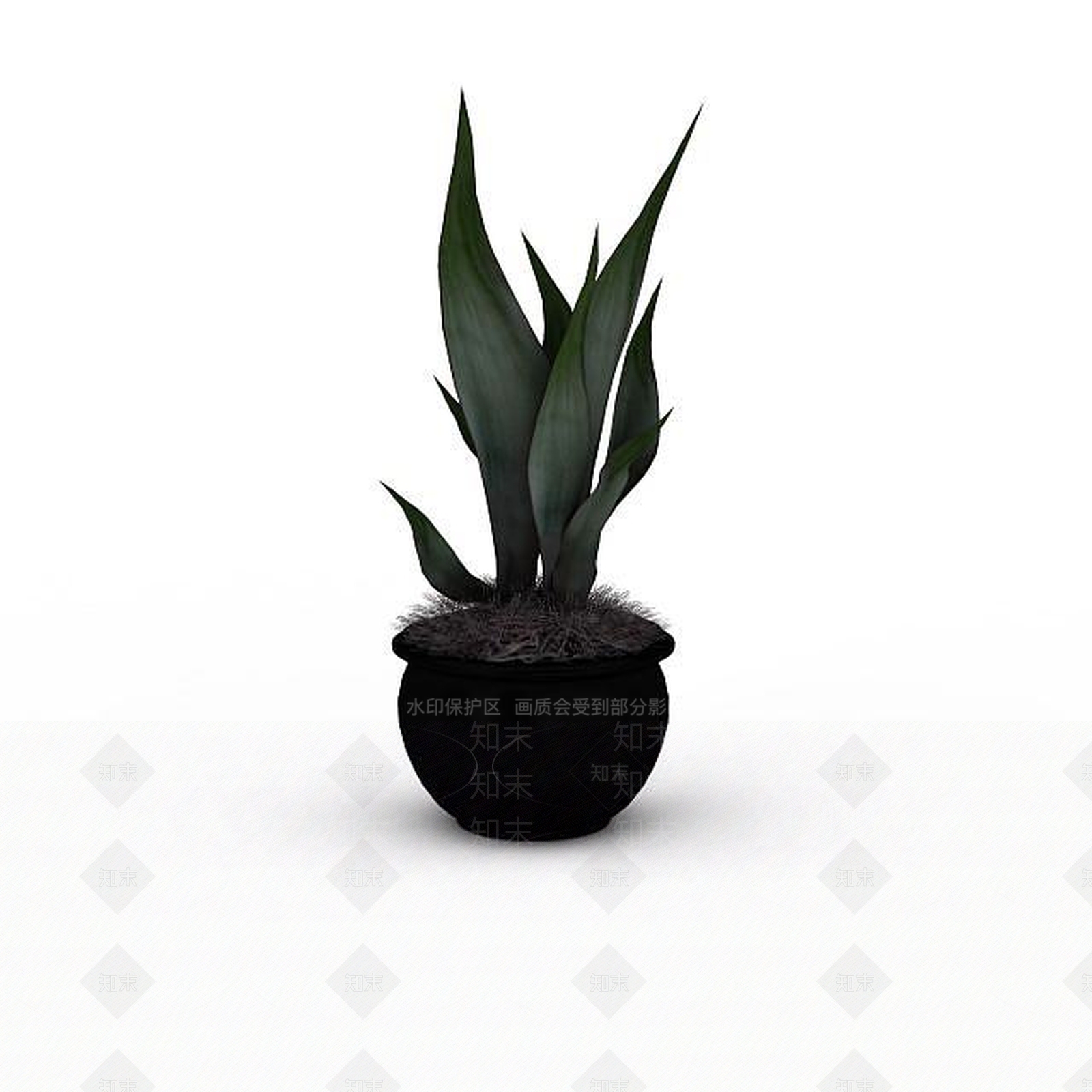 现代绿色尖叶子盆栽3D模型下载【ID:1196199559】