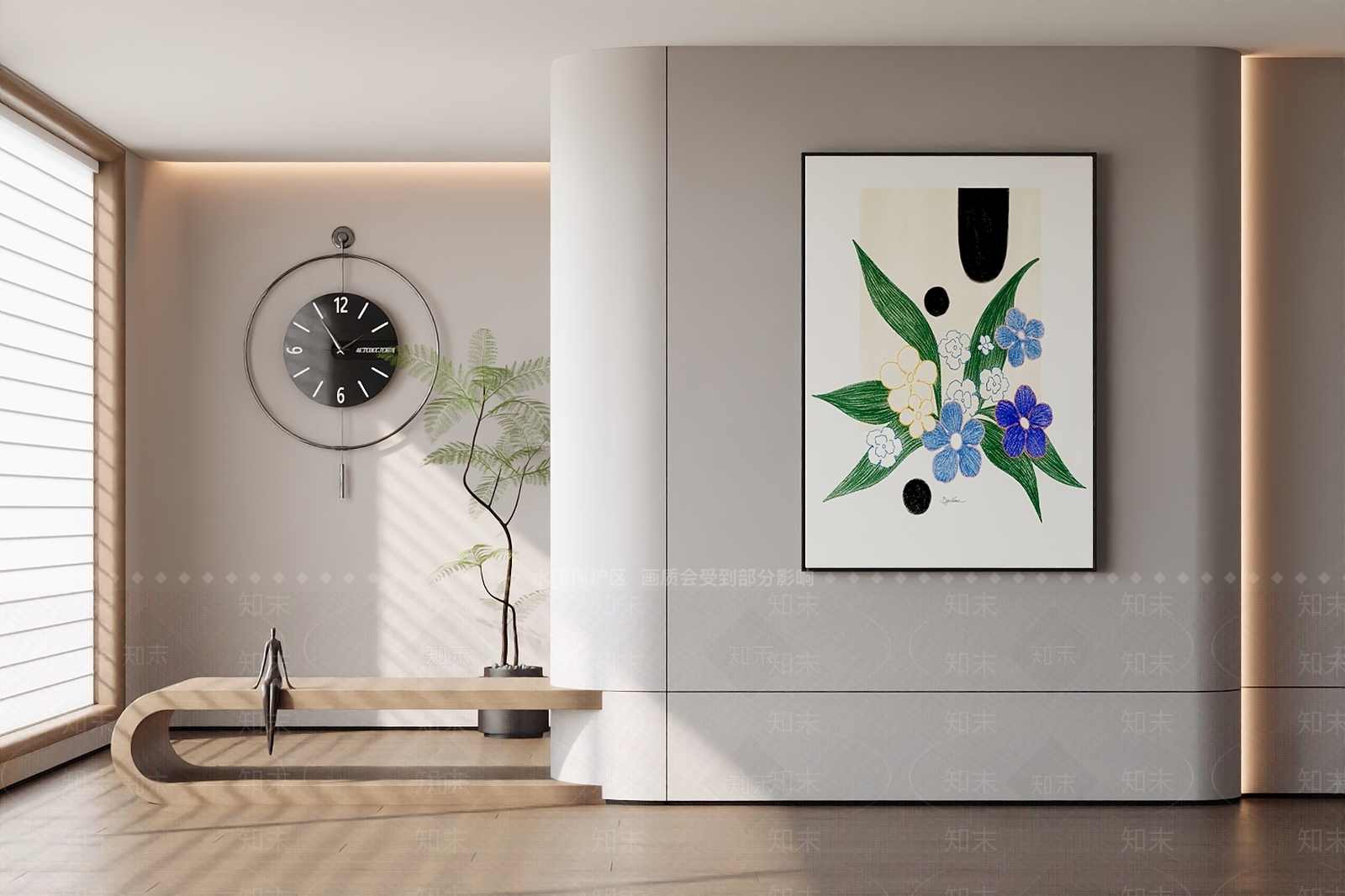 现代北欧挂画3D模型下载【ID:1196202297】