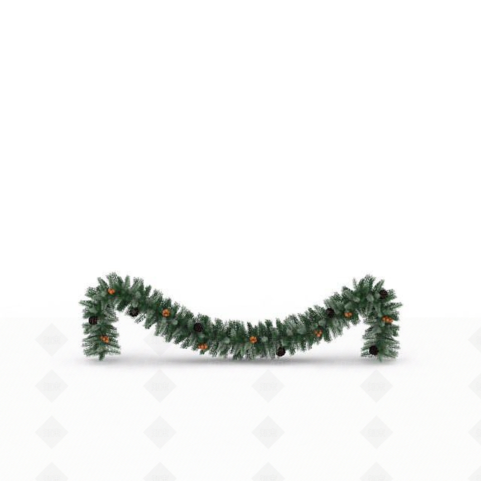 现代绿色圣诞彩带3D模型下载【ID:1196202250】
