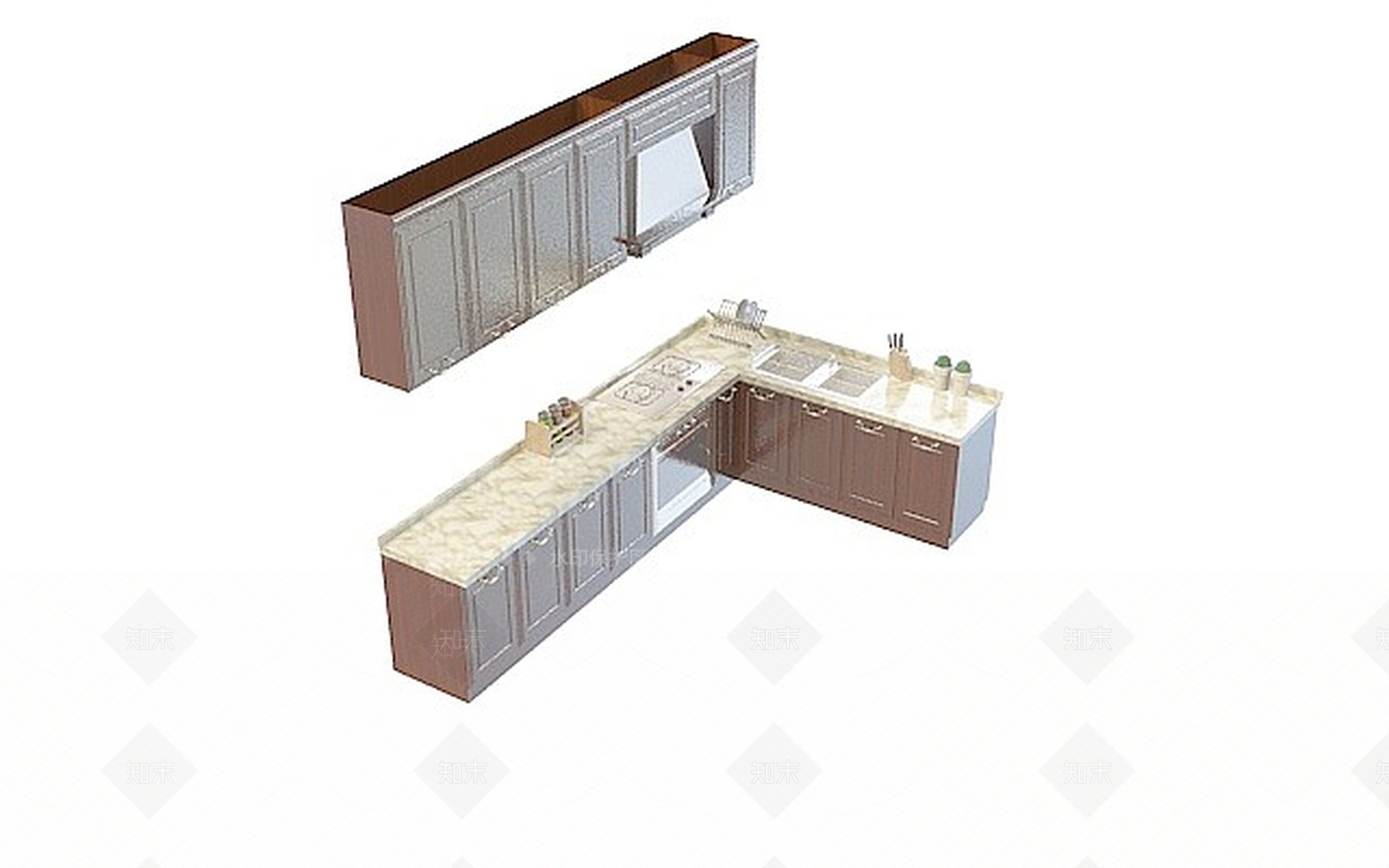 现代木制橱柜3D模型下载【ID:1196204329】