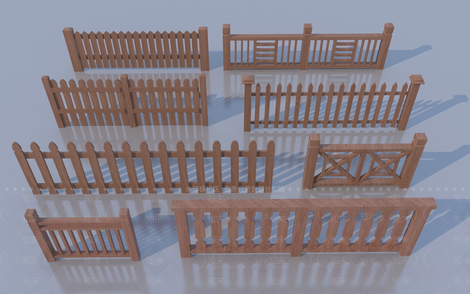 中式栏杆3D模型下载【ID:1196204740】