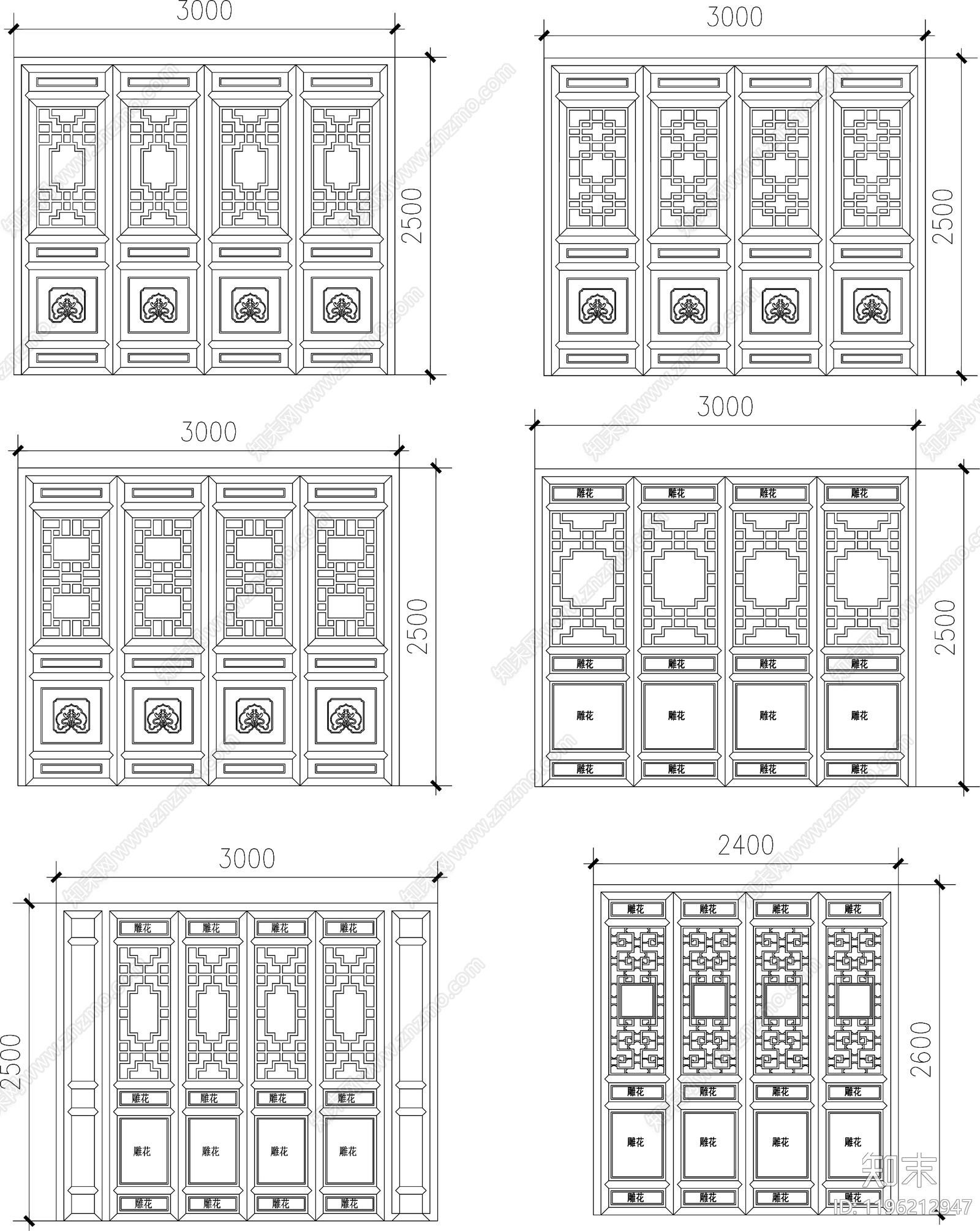 仿古建筑cad施工图下载【ID:1196212947】