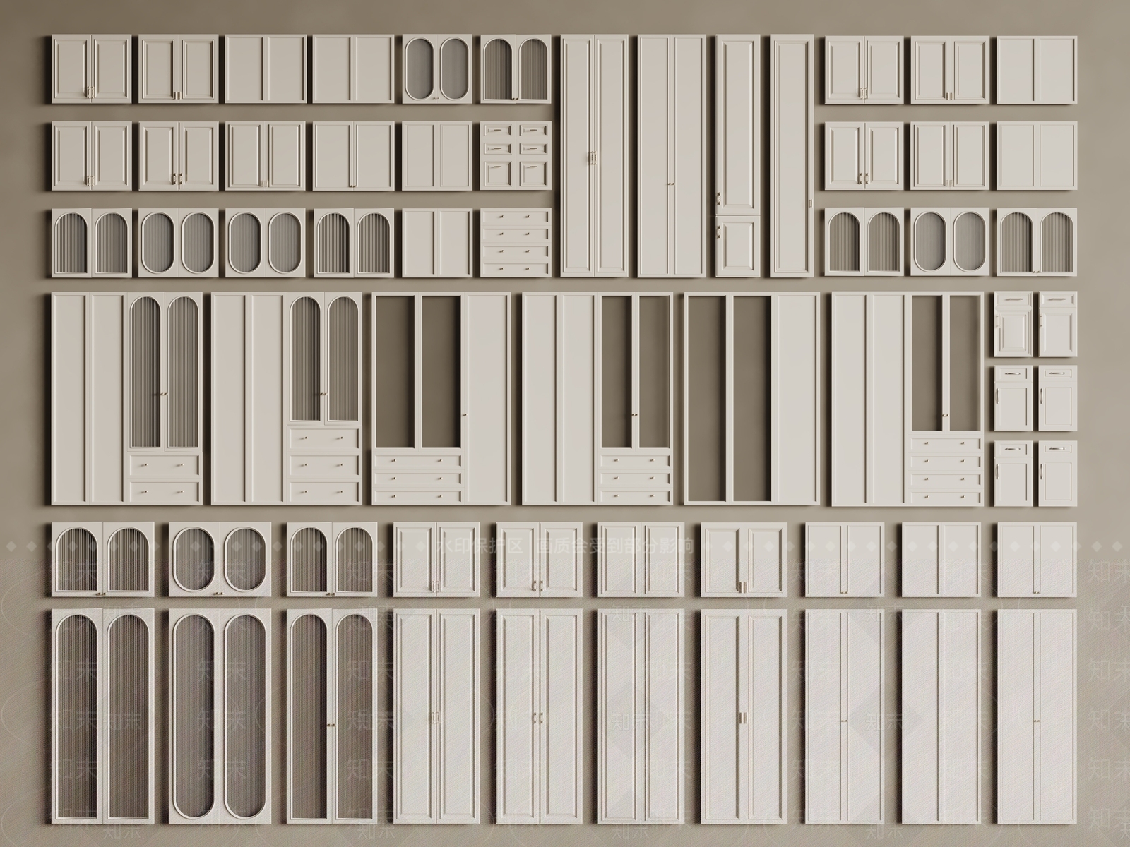 法式欧式柜门3D模型下载【ID:1196214051】