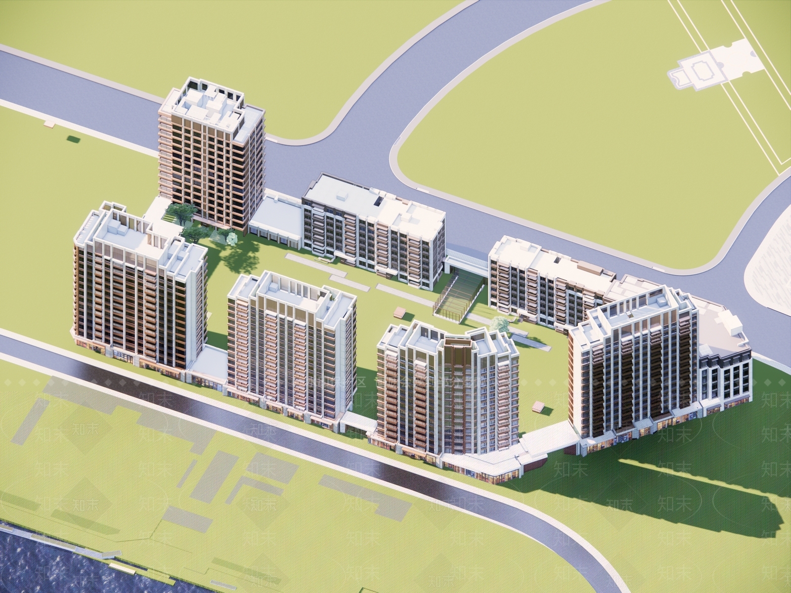 现代欧式高层住宅SU模型下载【ID:1196215184】