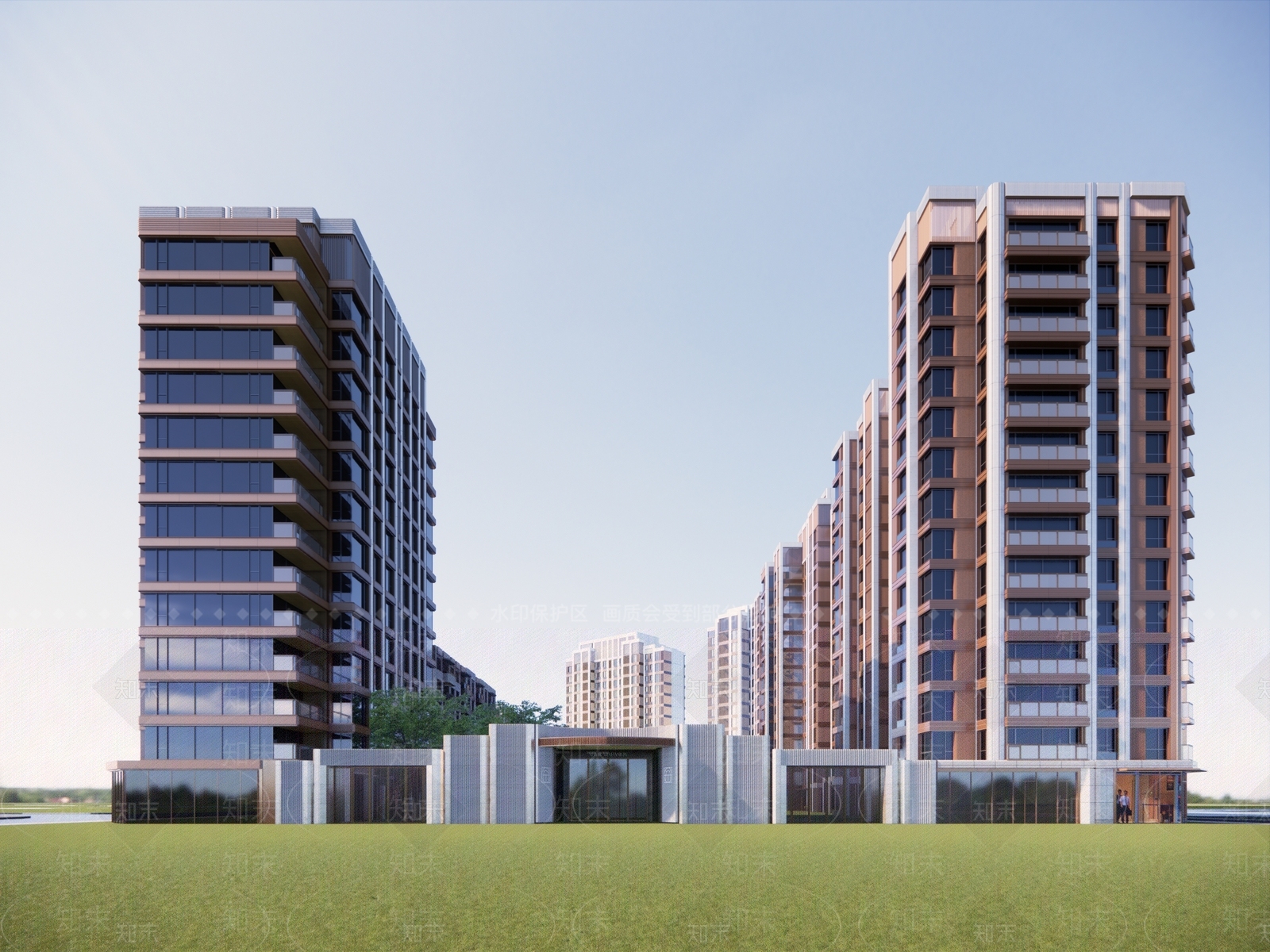 现代欧式高层住宅SU模型下载【ID:1196215184】