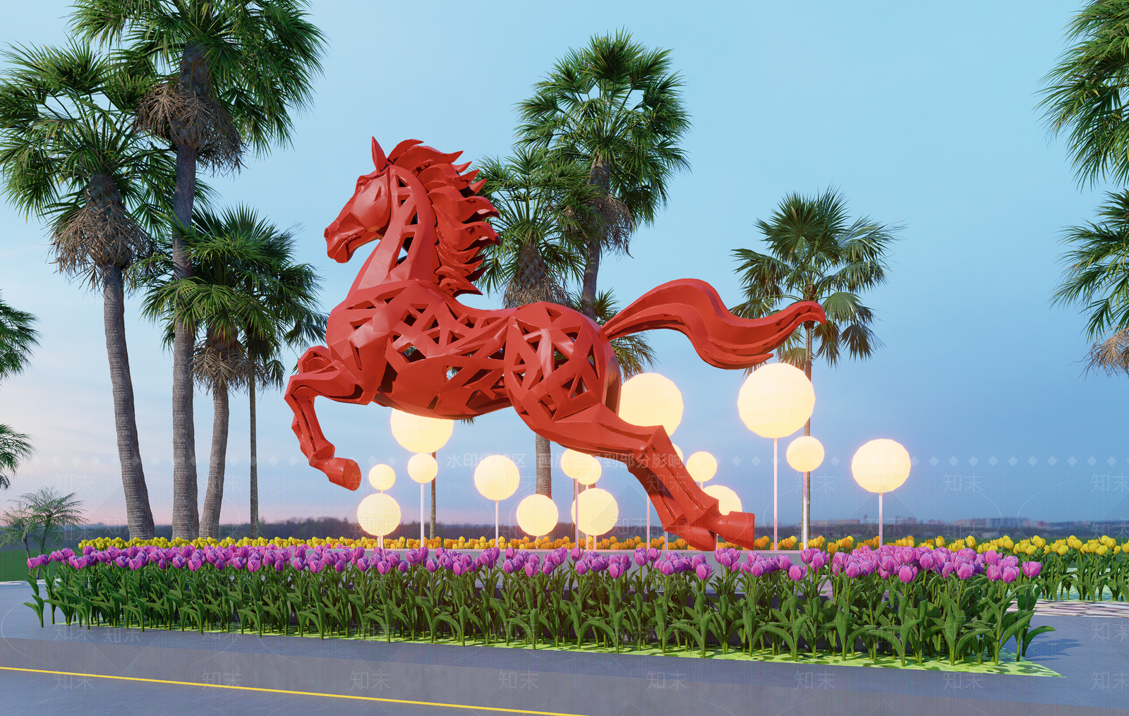 现代雕塑小品SU模型下载【ID:1196215564】