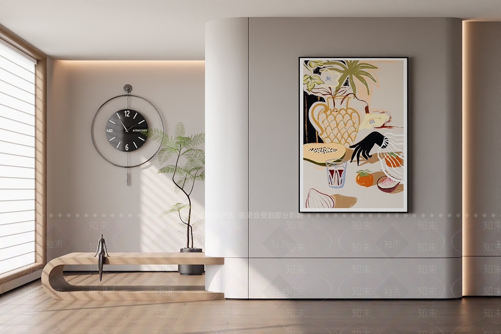 奶油北欧挂画3D模型下载【ID:1196215785】