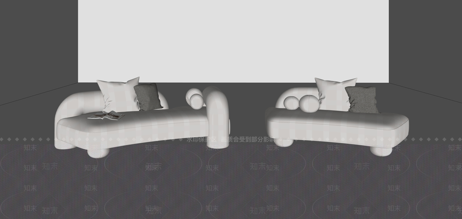 现代双人沙发SU模型下载【ID:1196281302】