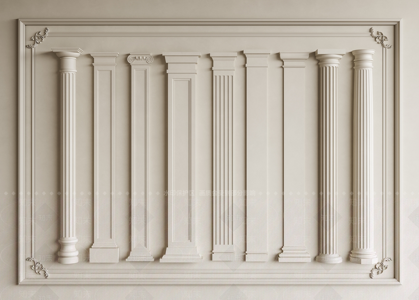 法式柱子SU模型下载【ID:1196218667】