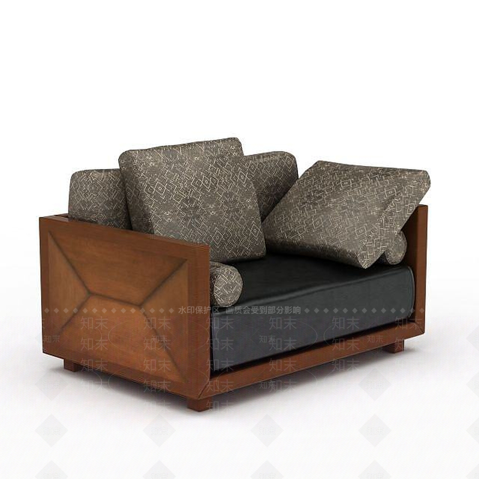 现代双人沙发3D模型下载【ID:1196221970】