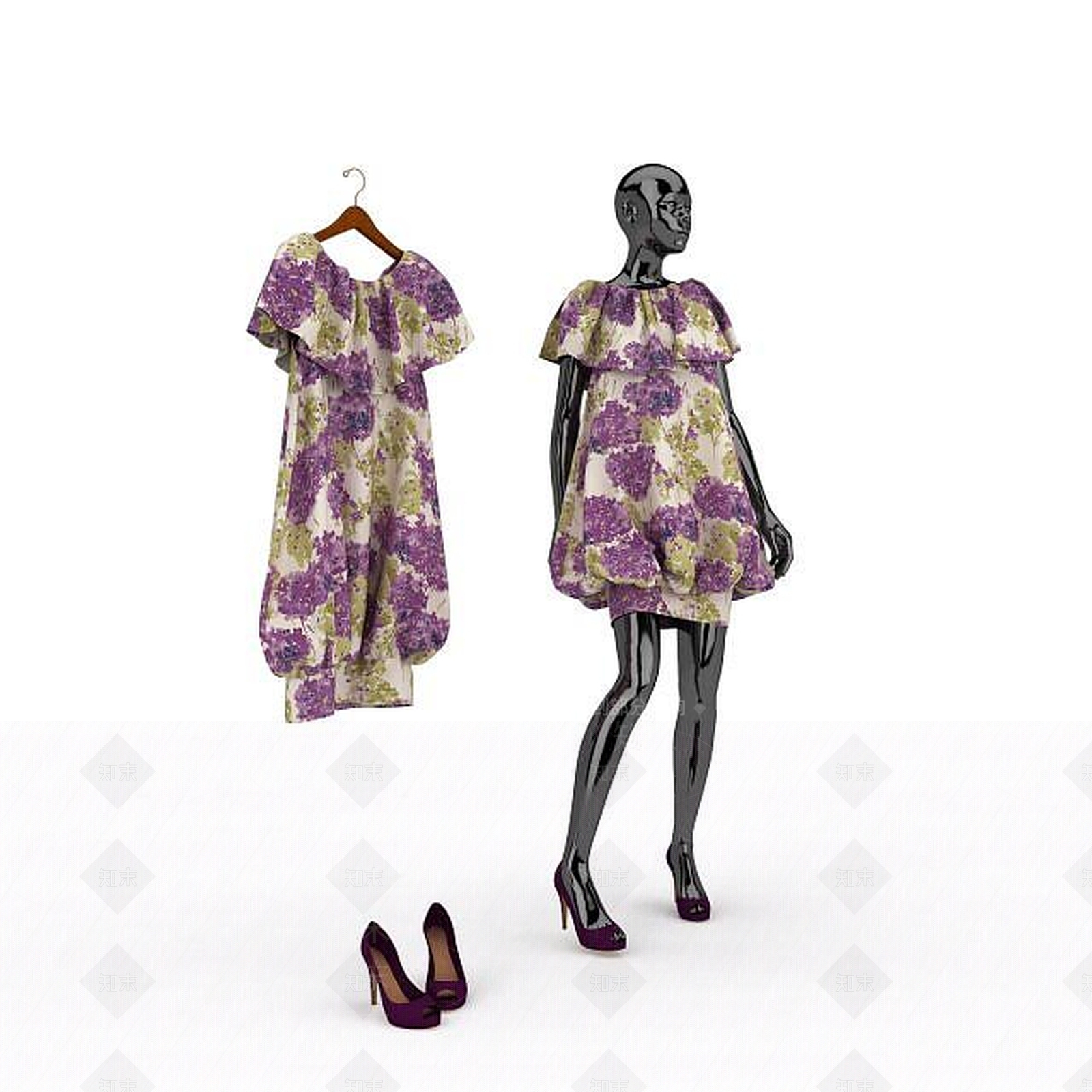 现代妆台妆凳3D模型下载【ID:1196222237】