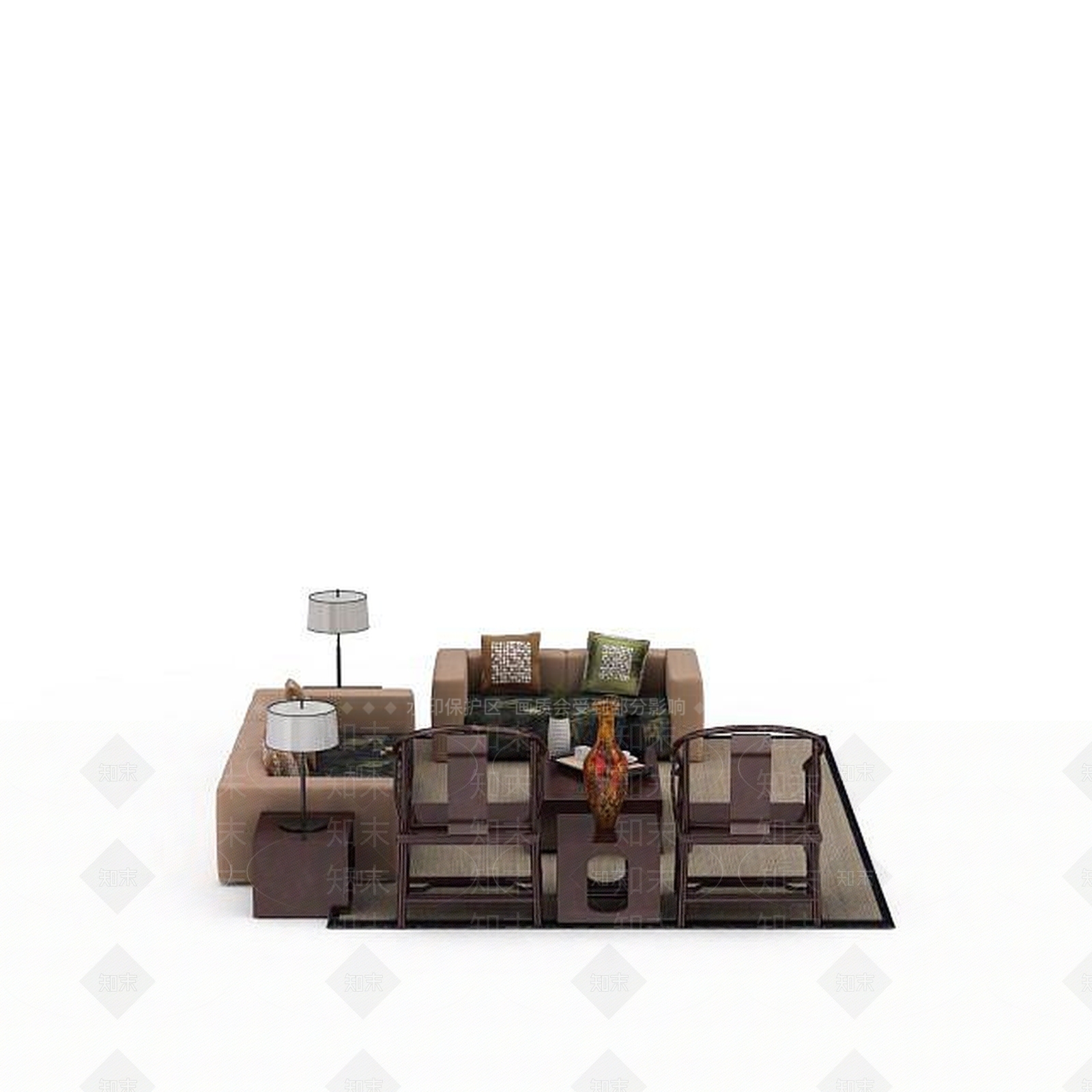 现代双人沙发3D模型下载【ID:1196223175】