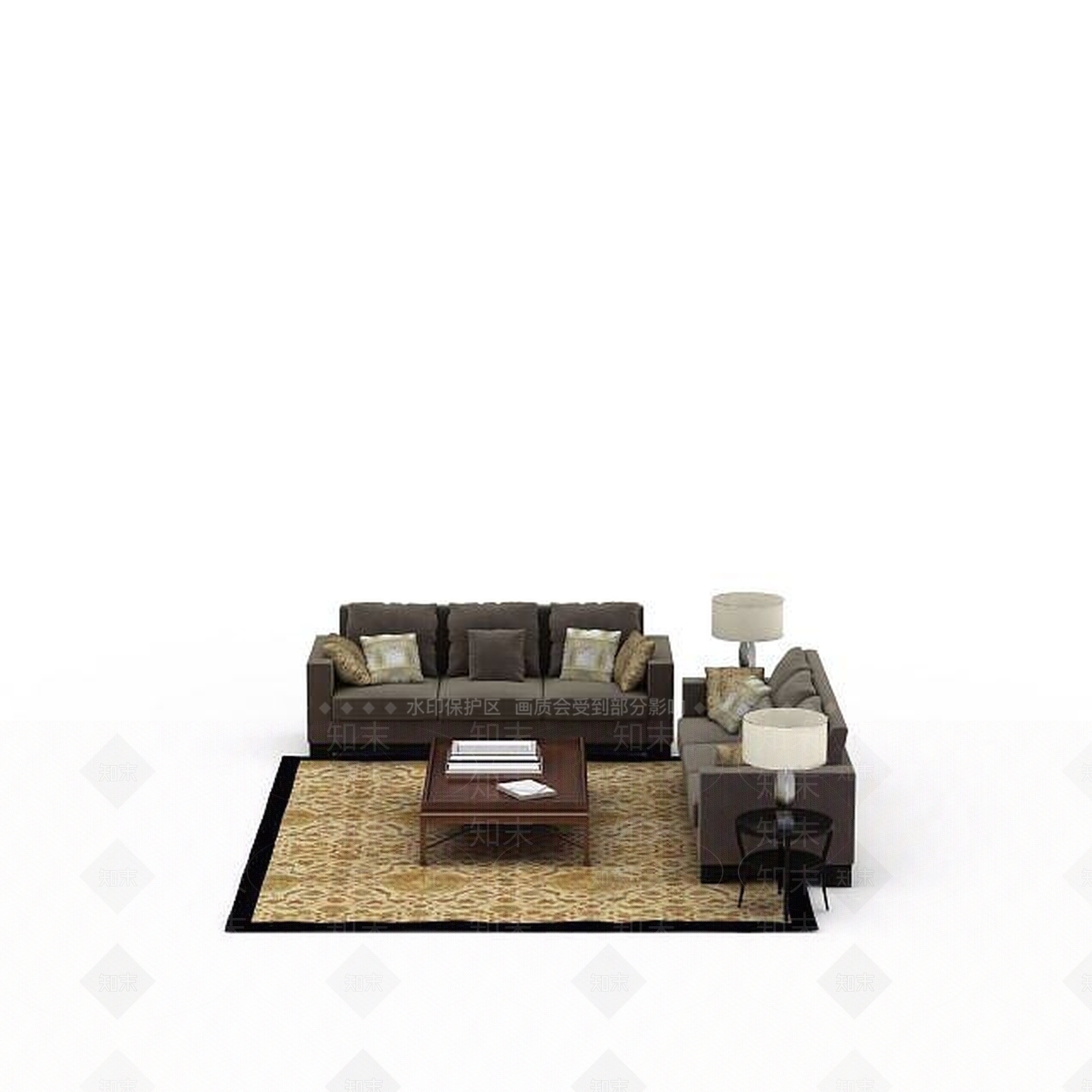 现代双人沙发3D模型下载【ID:1196223116】