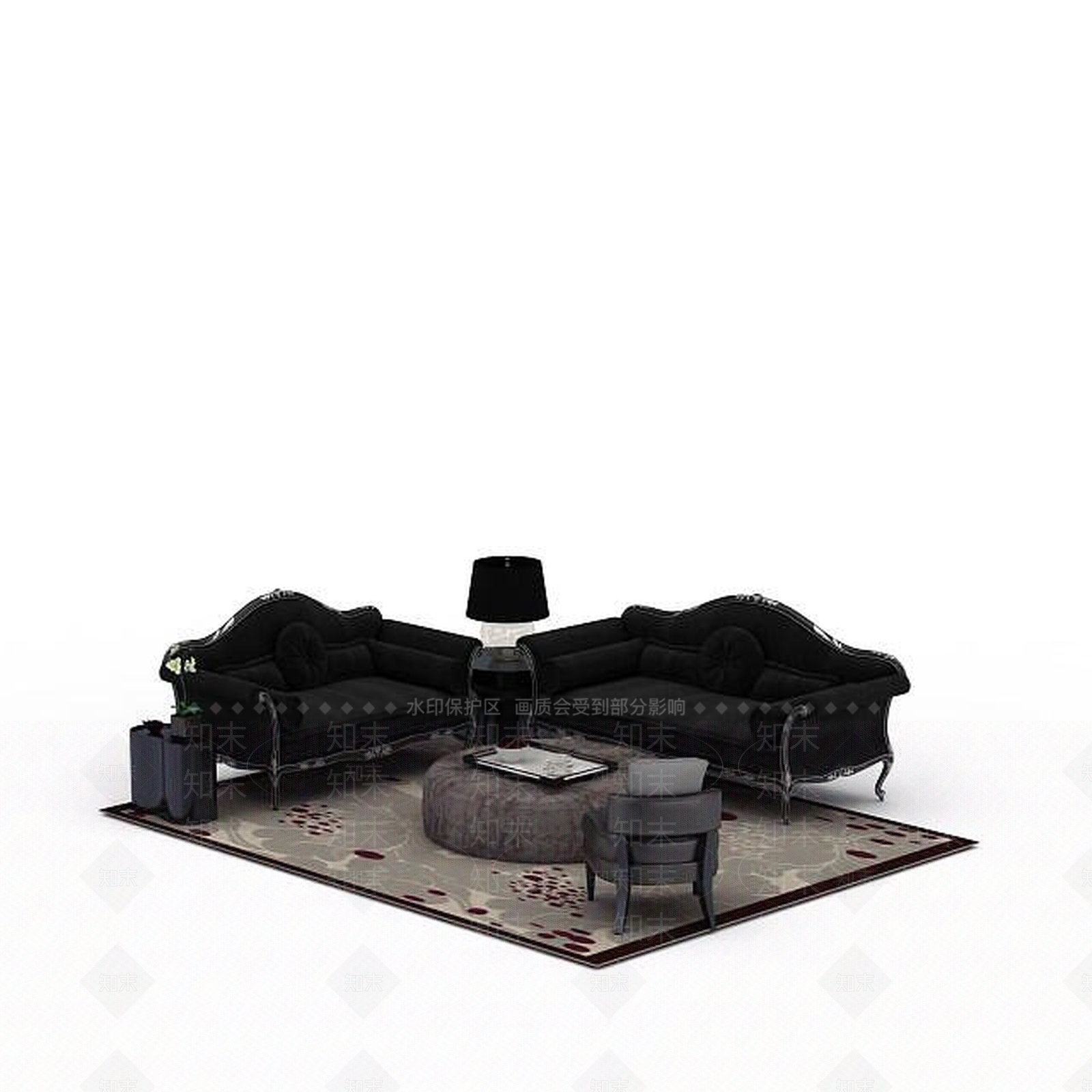 现代双人沙发3D模型下载【ID:1196223137】