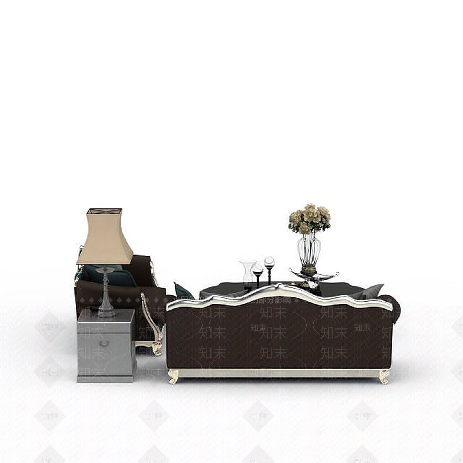 现代双人沙发3D模型下载【ID:1196223290】