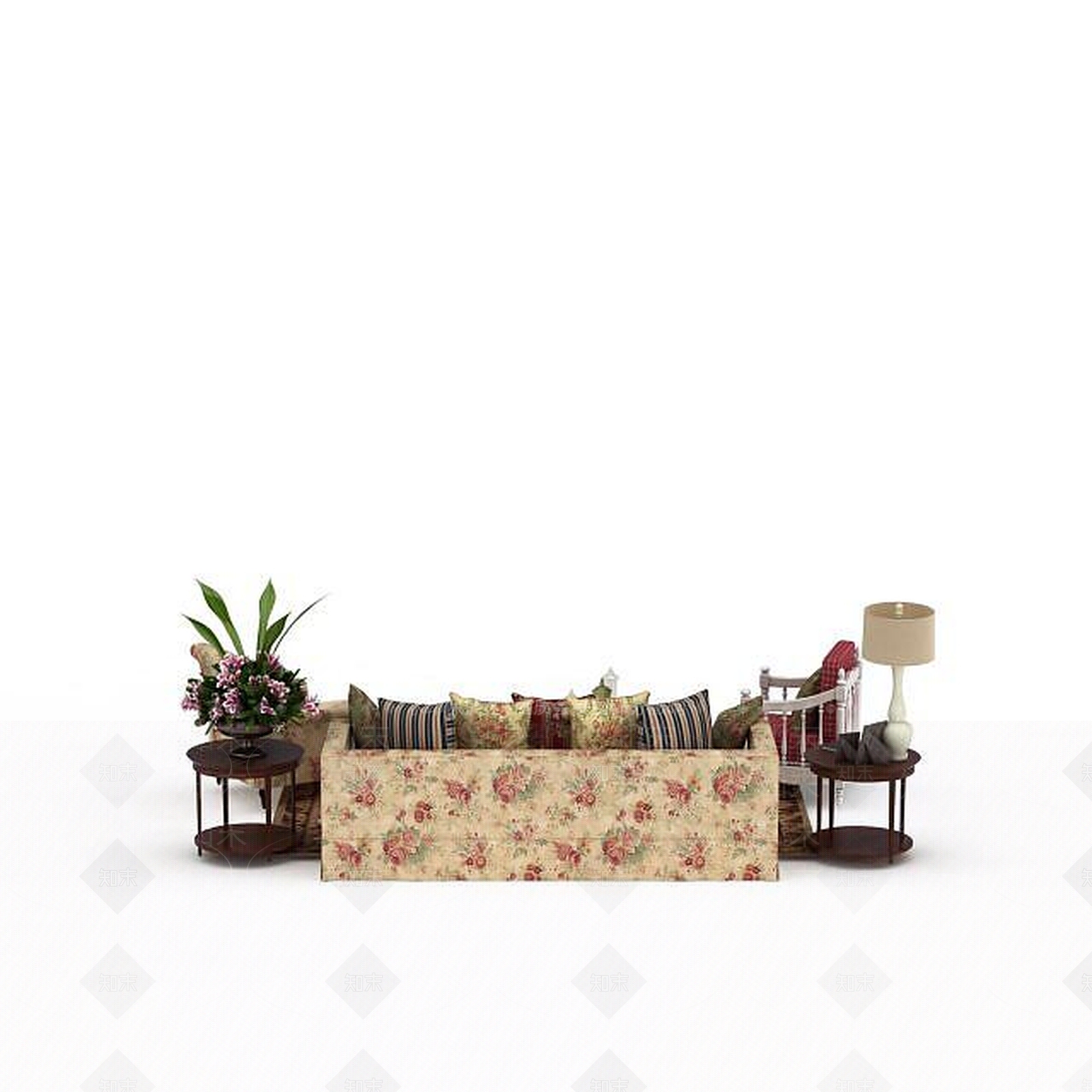 现代双人沙发3D模型下载【ID:1196223232】