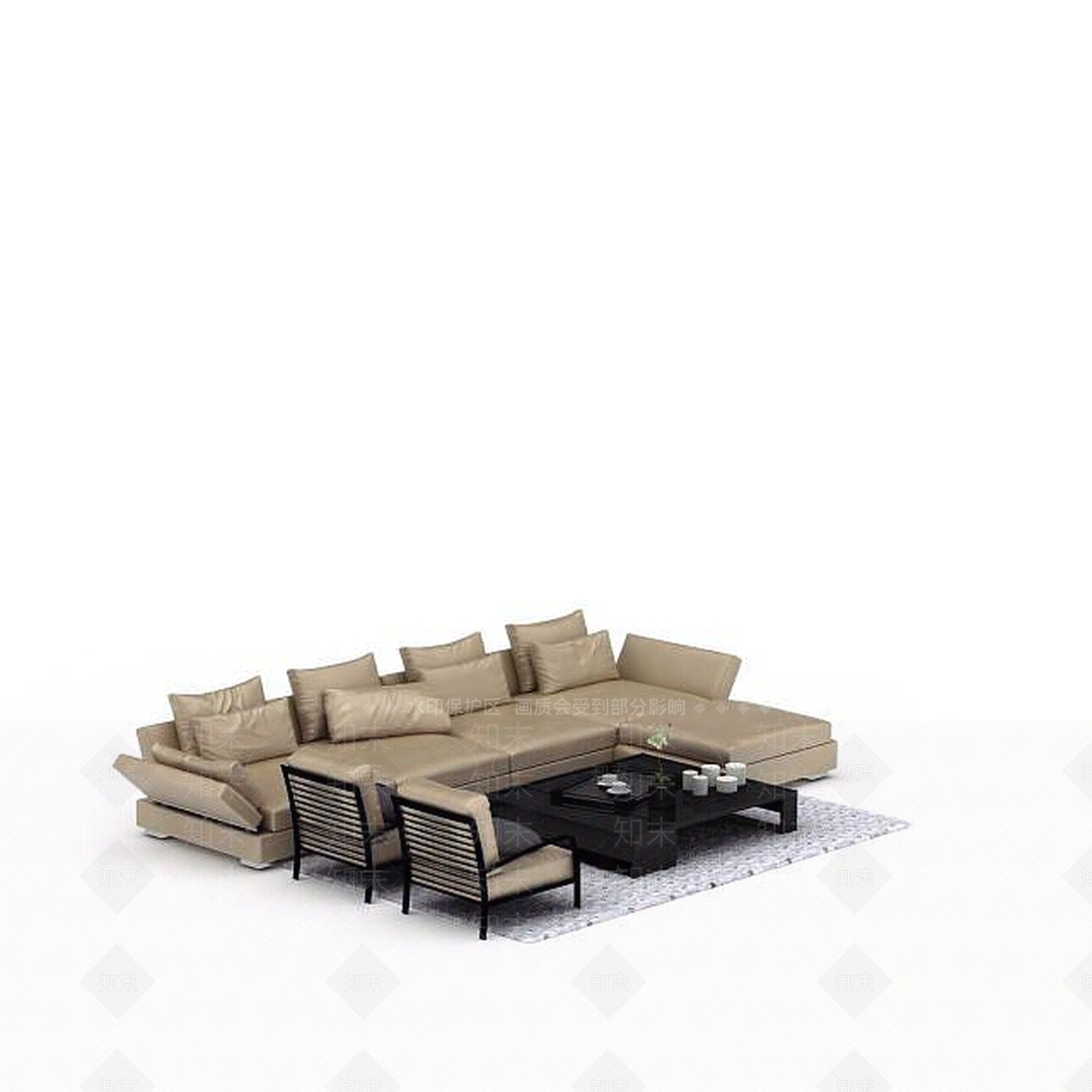 现代双人沙发3D模型下载【ID:1196223632】