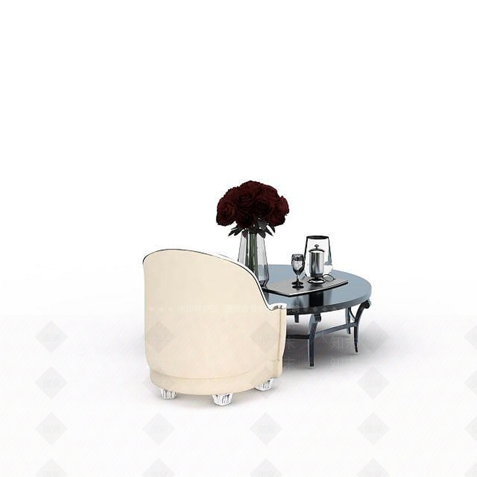 现代书桌椅3D模型下载【ID:1196224235】